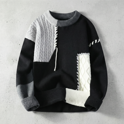 Lorenzo Men's Patchwork Sweater - 
Fashinoza