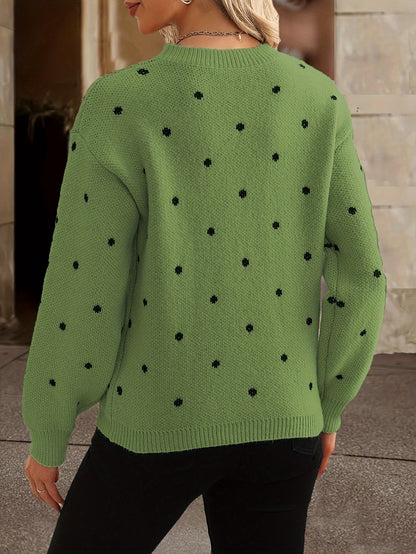 Women's Polka Dot Sweater Casual