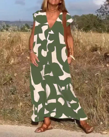 Women's Abstract Lace Maxi Dress