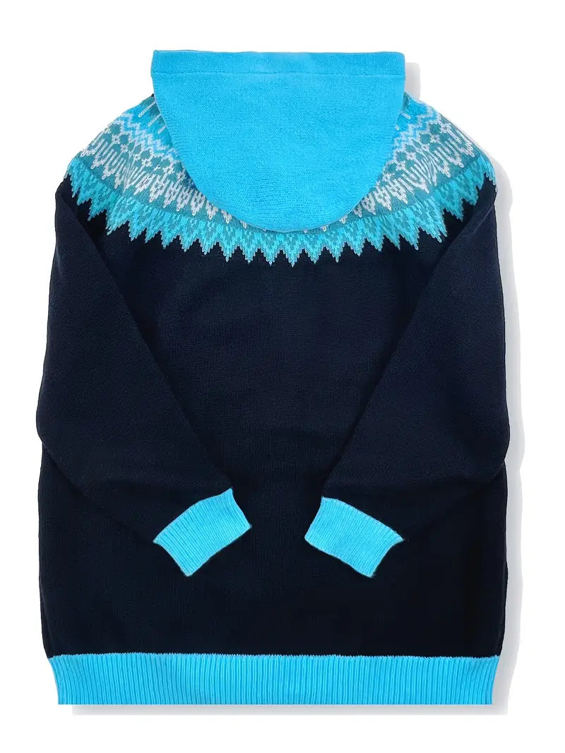Women's Hooded Cardigan Button Front Knit