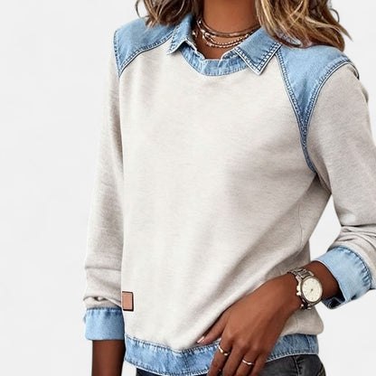 Women's Collared Long Sleeve Sweater