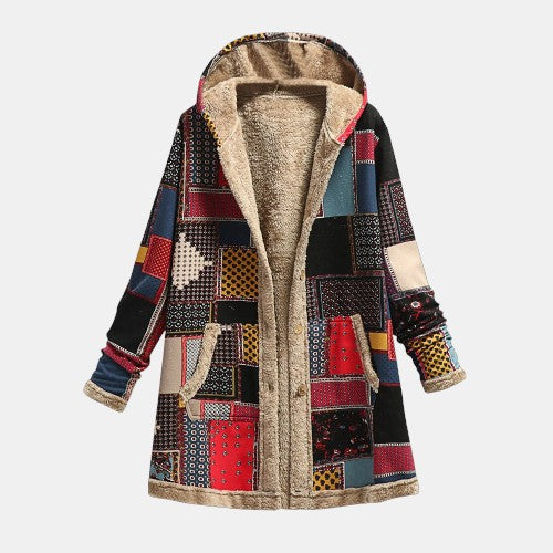 Women's Patchwork Jacket Vintage Style - Fashinoza