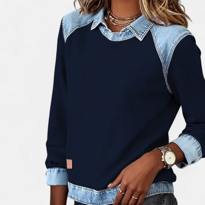 Women's Collared Long Sleeve Sweater
