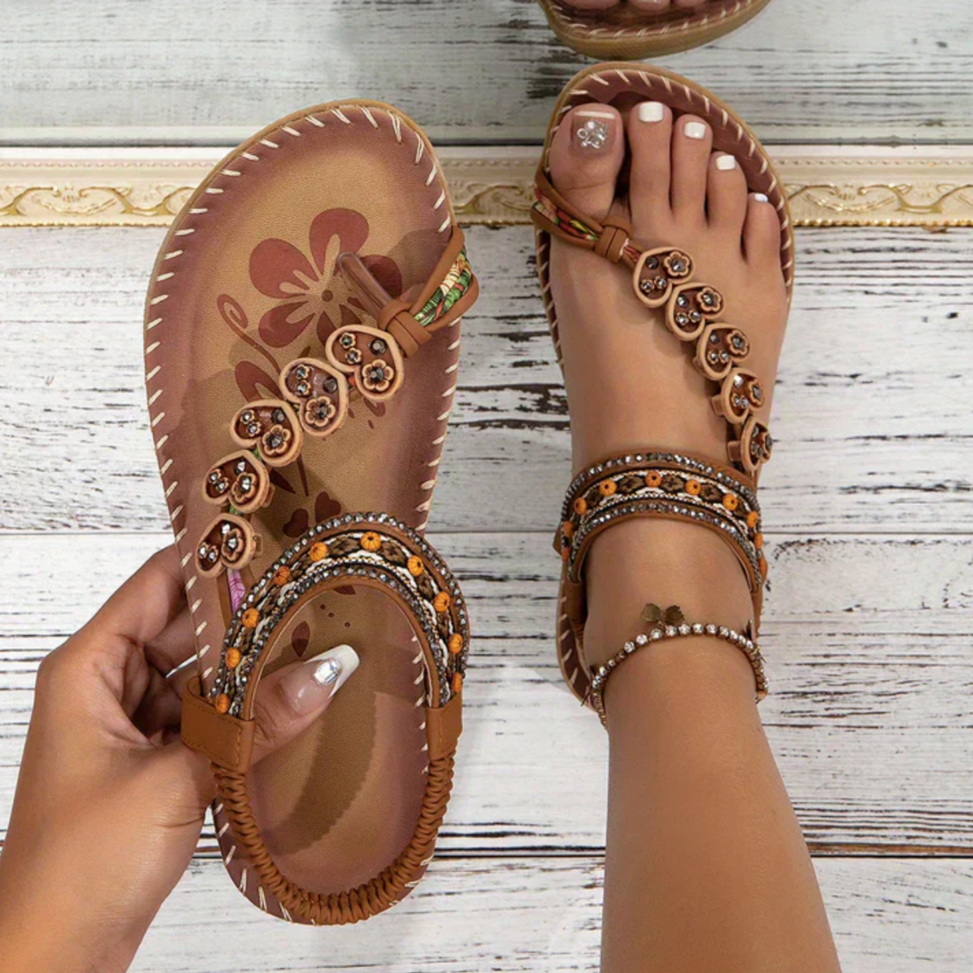 Women's Flat Ankle Strap Sandals - Fashinoza