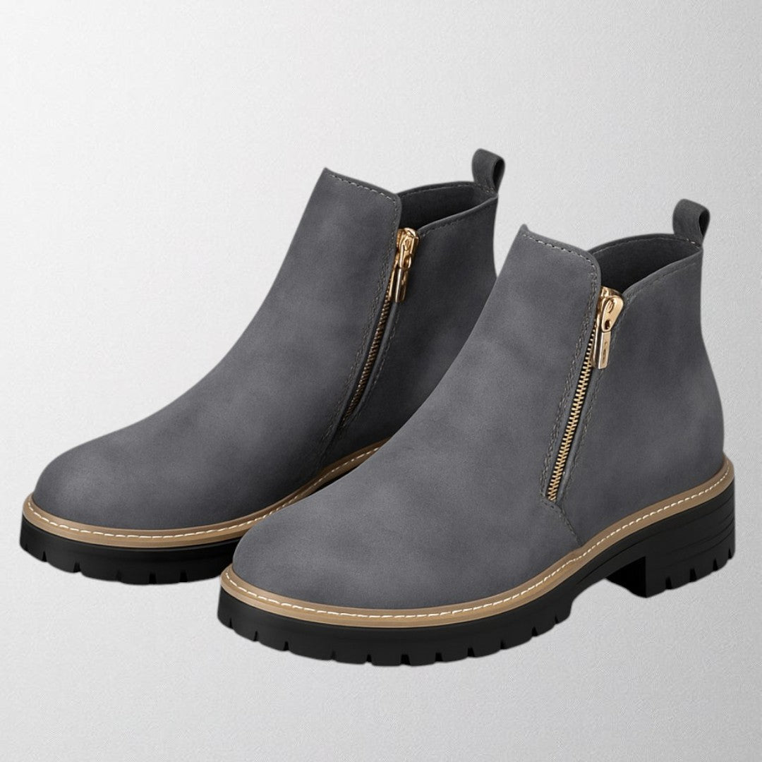 Women's Round Toe Zip Shoes