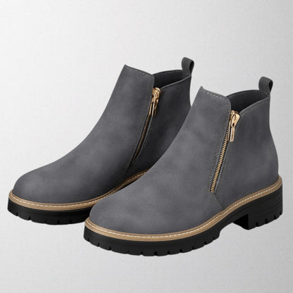 Women's Round Toe Zip Shoes