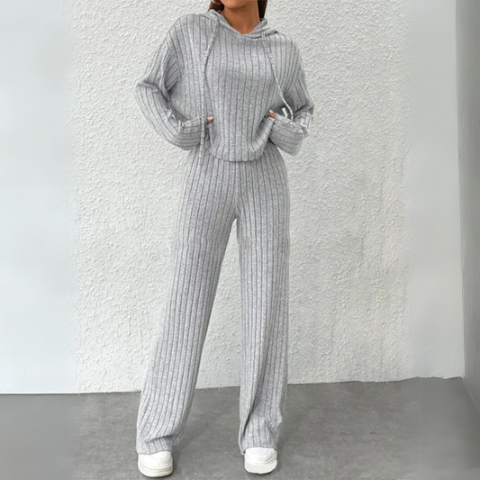 Women's Hooded Sweatshirt Set Soft - Fashinoza