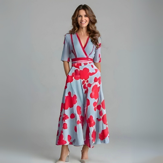 Women's Floral Wrap Dress - Fashinoza