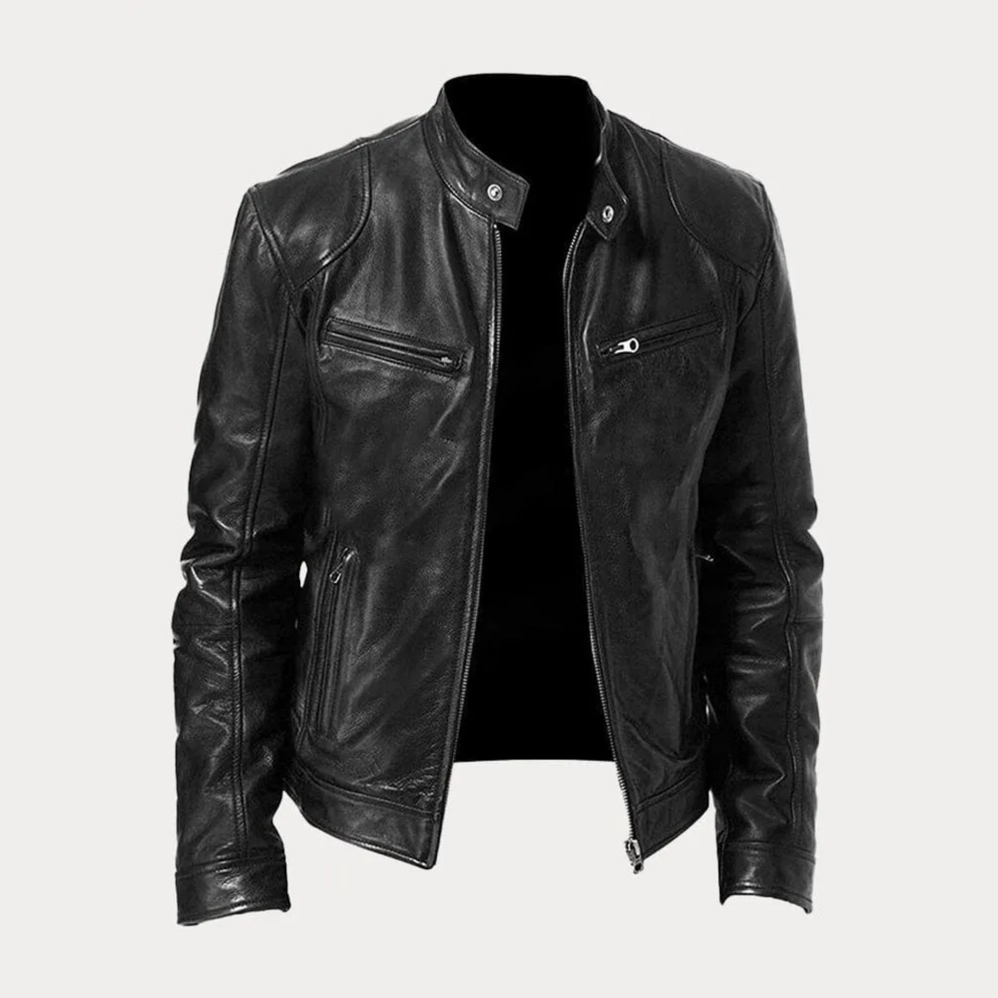 Casual Black Jacket Timeless Style - Fashinoza