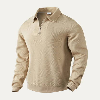 Men's Quarter Zip Polo Sweater Casual Elgin