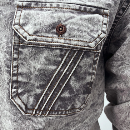 Men's Vintage Denim Casual Button Up Shirt
