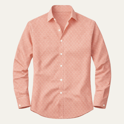 Men's Slim Fit Geometric Print Shirt - Fashinoza