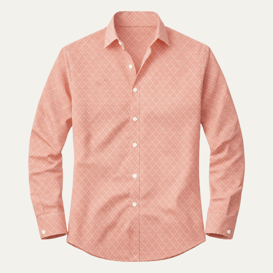 Men's Slim Fit Geometric Print Shirt - Fashinoza