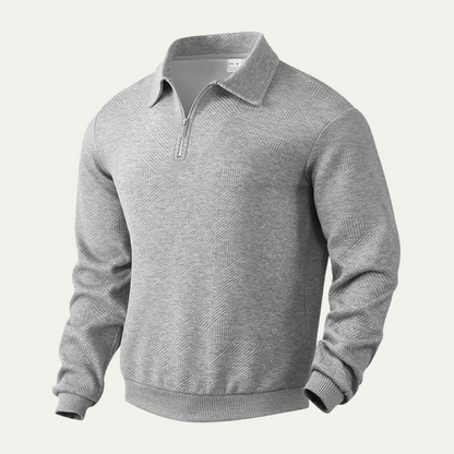 Men's Quarter Zip Polo Sweater Casual Elgin