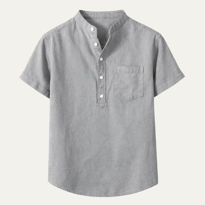 Men's Soft Summer Shirt Cotton Chest Pocket - Fashinoza