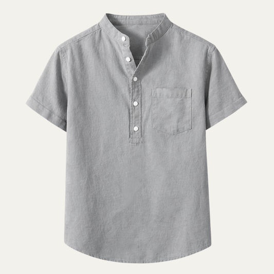 Men's Soft Summer Shirt Cotton Chest Pocket - Fashinoza