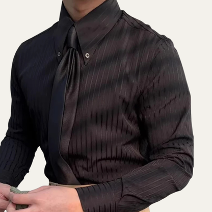 Harrington Men's Vintage Dress Shirt Turn Down Collar Button Up