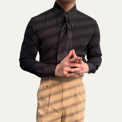 Harrington Men's Vintage Dress Shirt Turn Down Collar Button Up