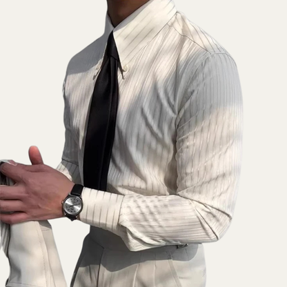 Harrington Men's Vintage Dress Shirt Turn Down Collar Button Up