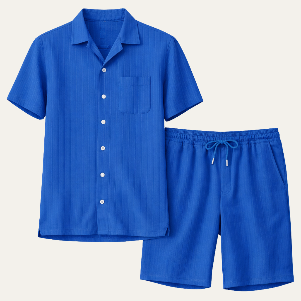 Men's Breathable Soft Summer Set Shirt Shorts - Fashinoza