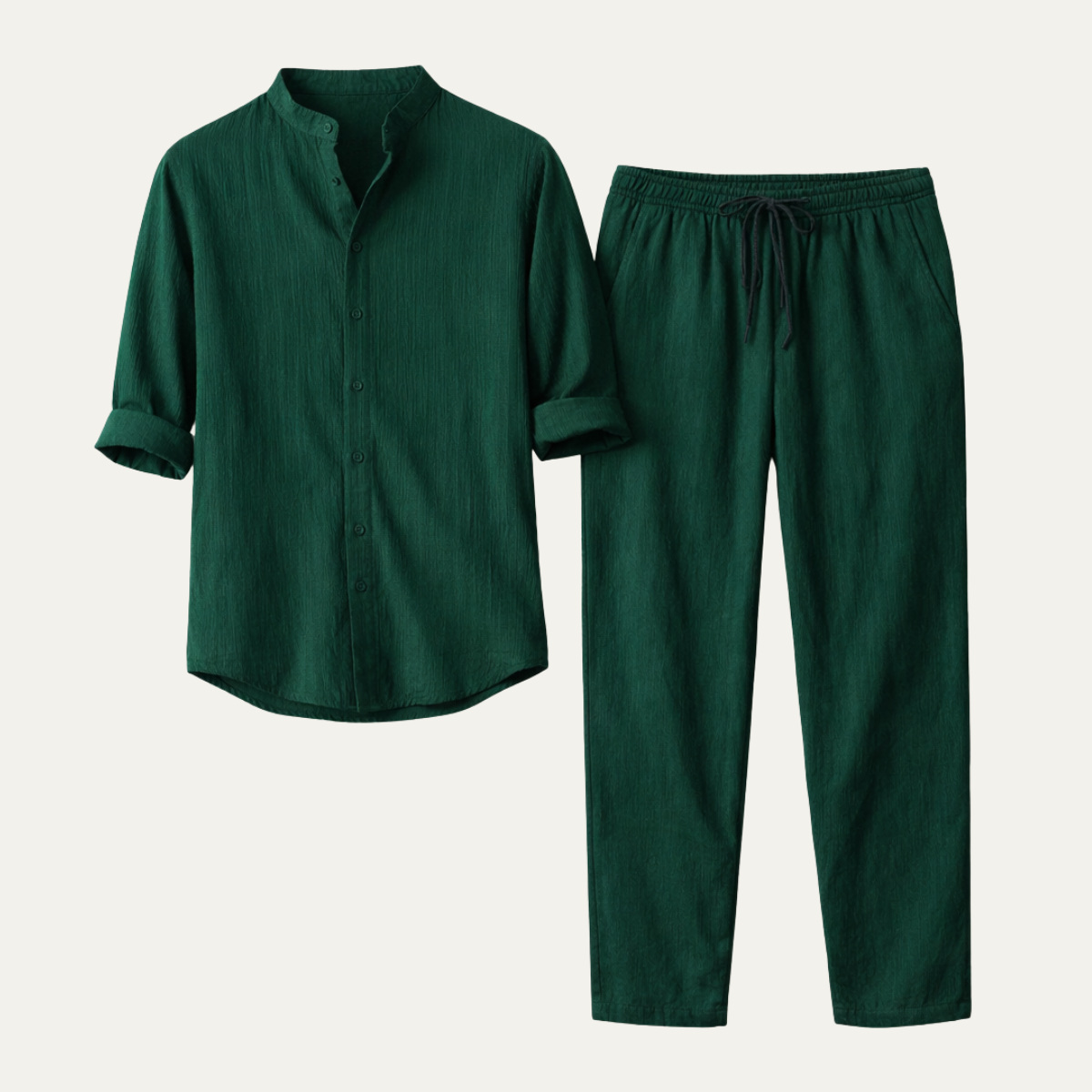 Men's Summer Casual Shirt And Trousers Set - Fashinoza