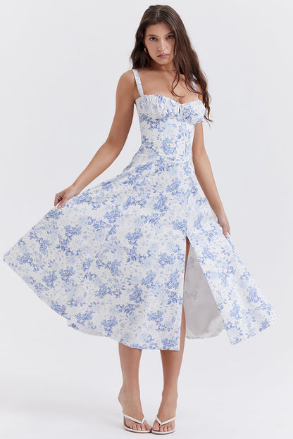 Women's Floral Print Spring Party Dress - 
Fashinoza