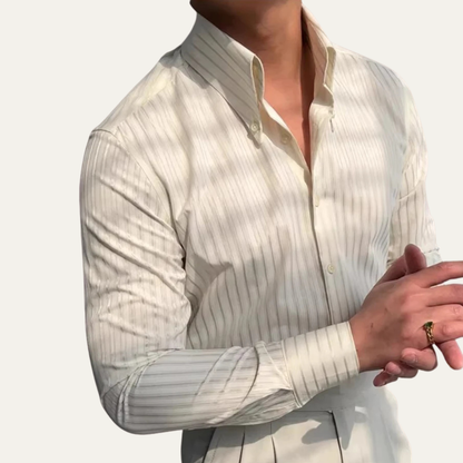 Harrington Men's Vintage Dress Shirt Turn Down Collar Button Up