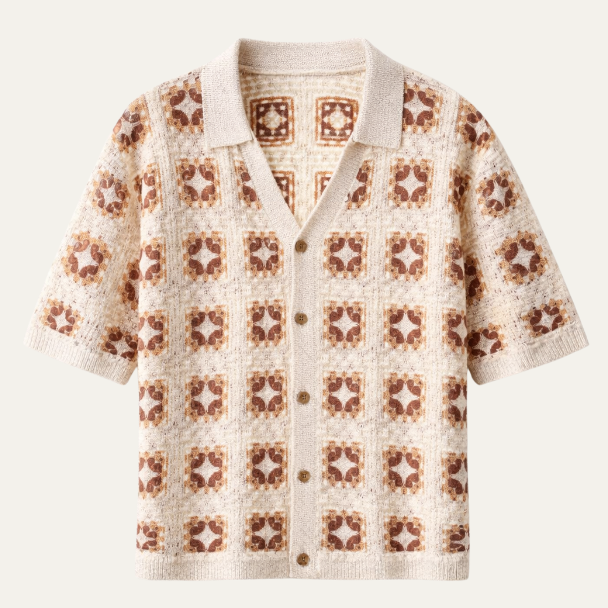 Men's Knitted Mesh Cardigan Shirt - Fashinoza