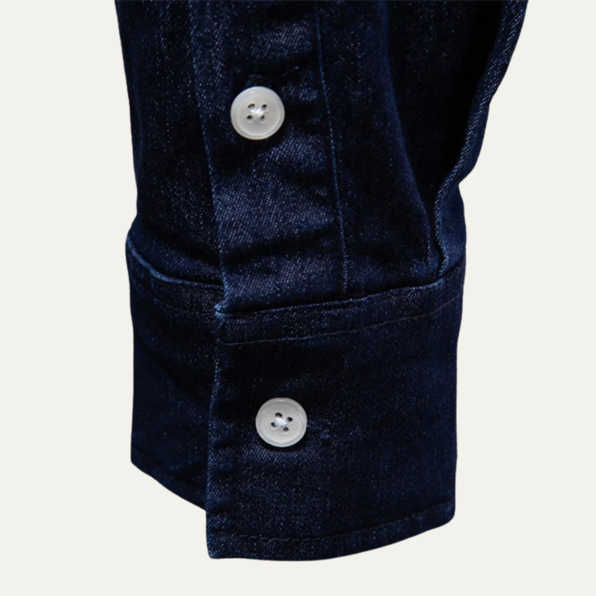 Men's Slim Fit Denim Shirt Double Pockets Blue