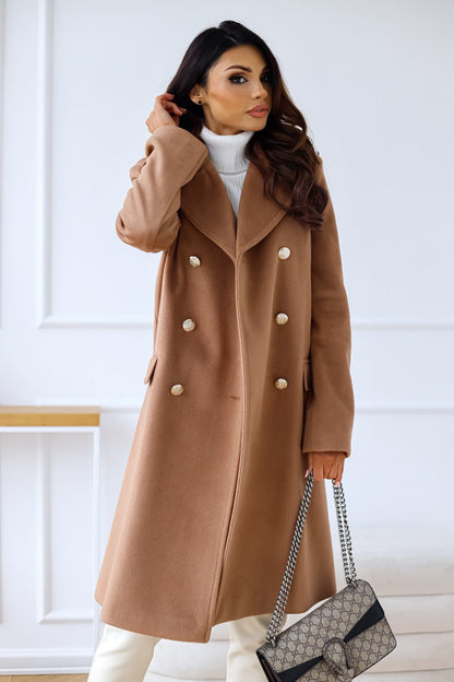 Women's Wool Trench Coat Double-Breasted 2-Piece