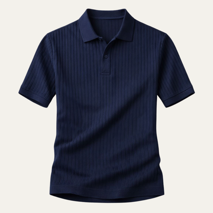Men's Stretch Polo Shirt Ribbed Casual - Fashinoza