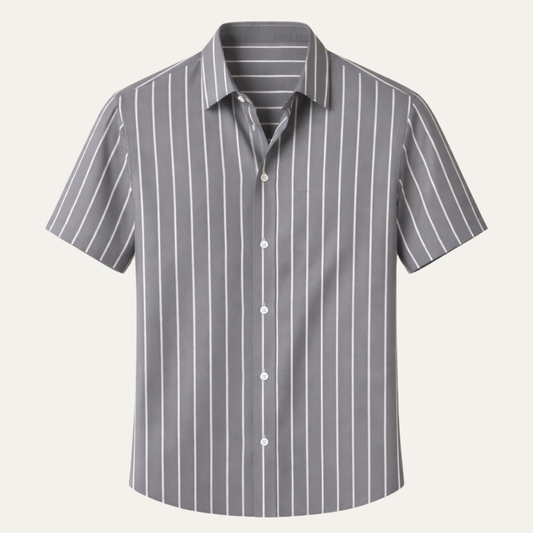 Men's Striped Breathable Summer Shirt - Fashinoza