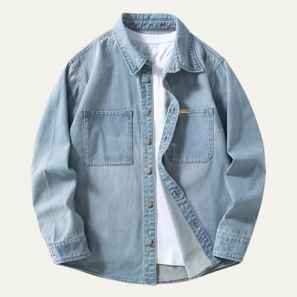 Mens Vintage Denim Smart Shirt - Fashinoza