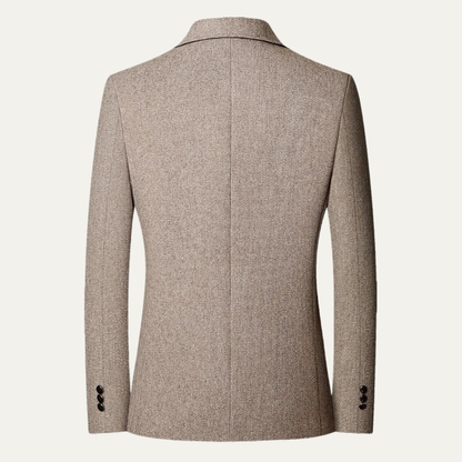 Men's Single Breasted Blazer Smart Casual Wool Navy