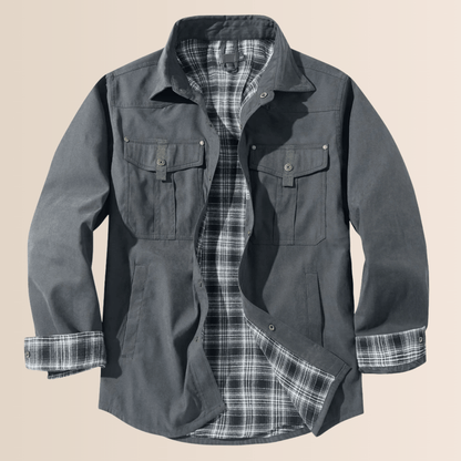 Men's Plaid Flannel Jacket - Fashinoza