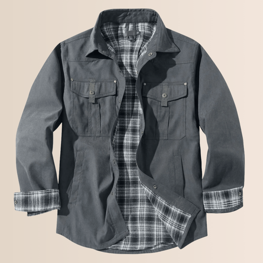 Men's Plaid Flannel Jacket - Fashinoza