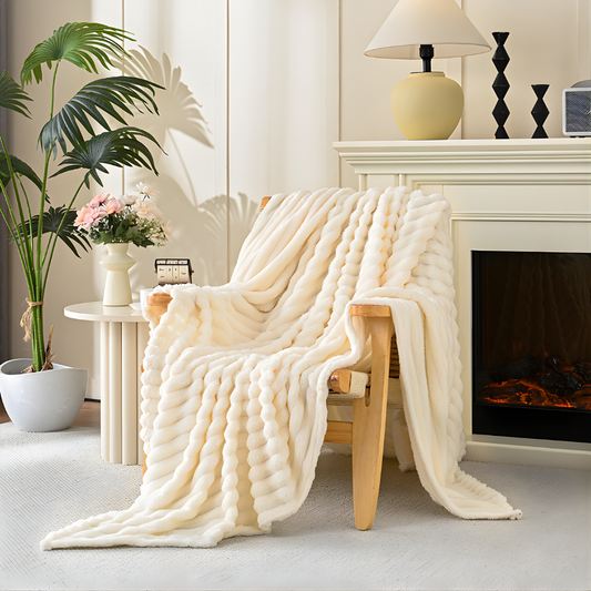 Faux Fur Throw Blanket Soft Plush - Fashinoza