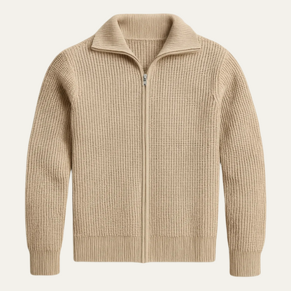 Men's Chunky Knit Full Zip Sweater - Fashinoza