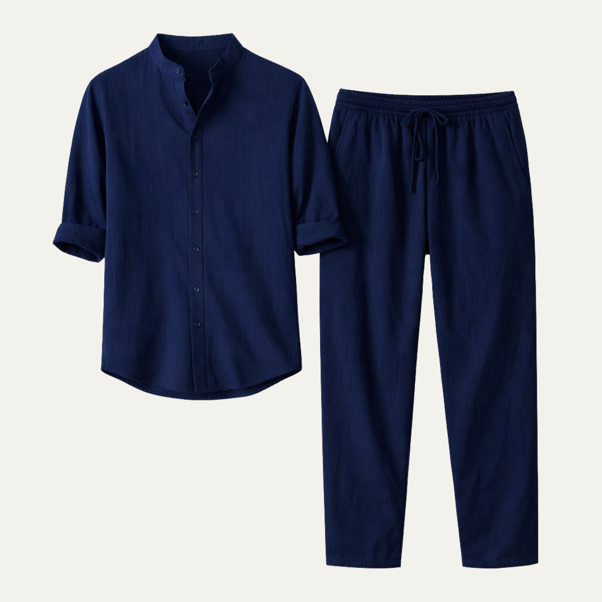 Men's Summer Shirt And Trousers Lightweight Set - Fashinoza