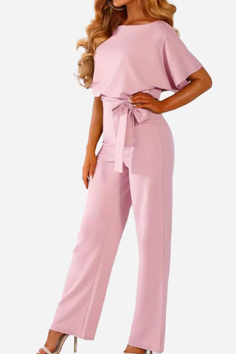 Stella Women's Wide Leg Jumpsuit Belted Batwing Sleeves