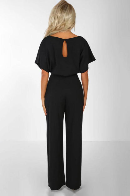 Stella Women's Wide Leg Jumpsuit Belted Batwing Sleeves