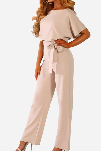Stella Women's Wide Leg Jumpsuit Belted Batwing Sleeves