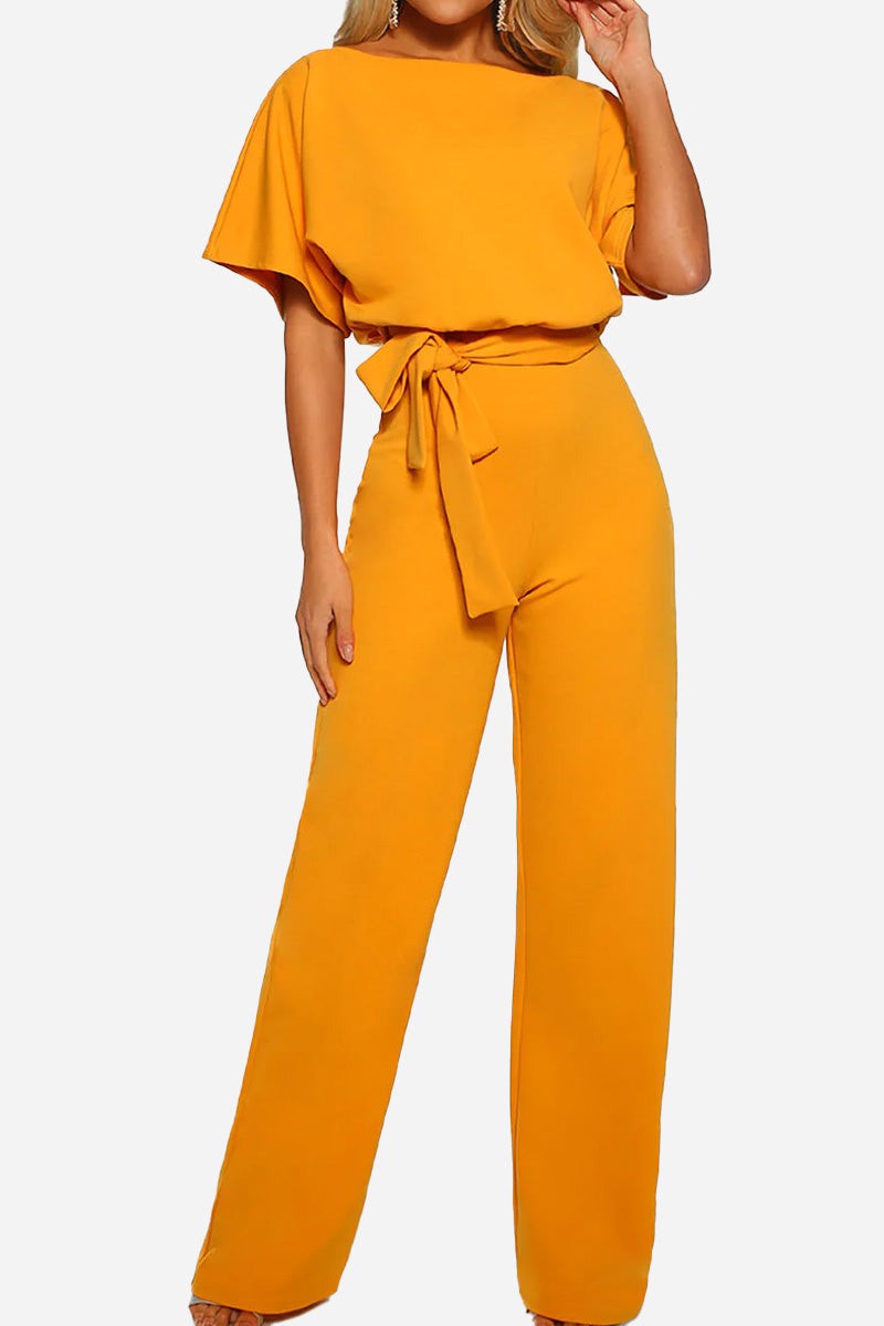 Stella Women's Wide Leg Jumpsuit Belted Batwing Sleeves