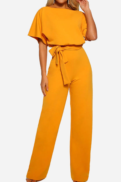 Stella Women's Wide Leg Jumpsuit Belted Batwing Sleeves