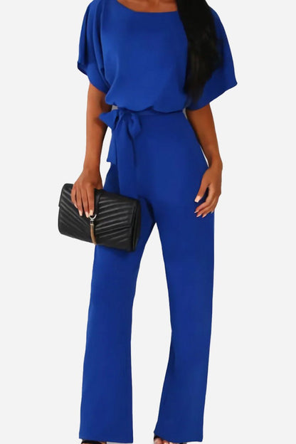 Stella Women's Wide Leg Jumpsuit Belted Batwing Sleeves
