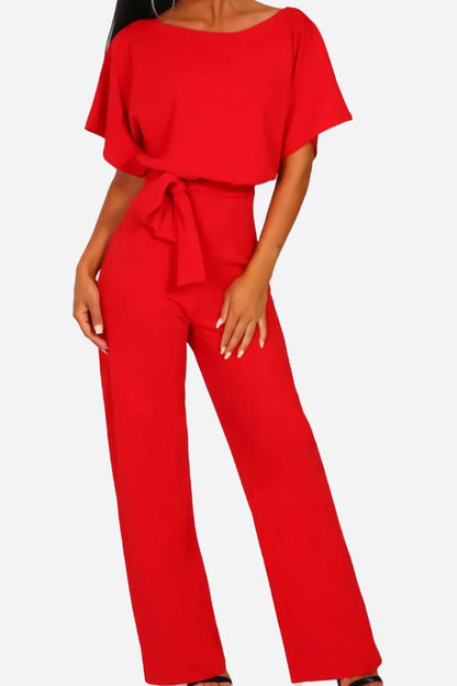 Stella Women's Wide Leg Jumpsuit Belted Batwing Sleeves