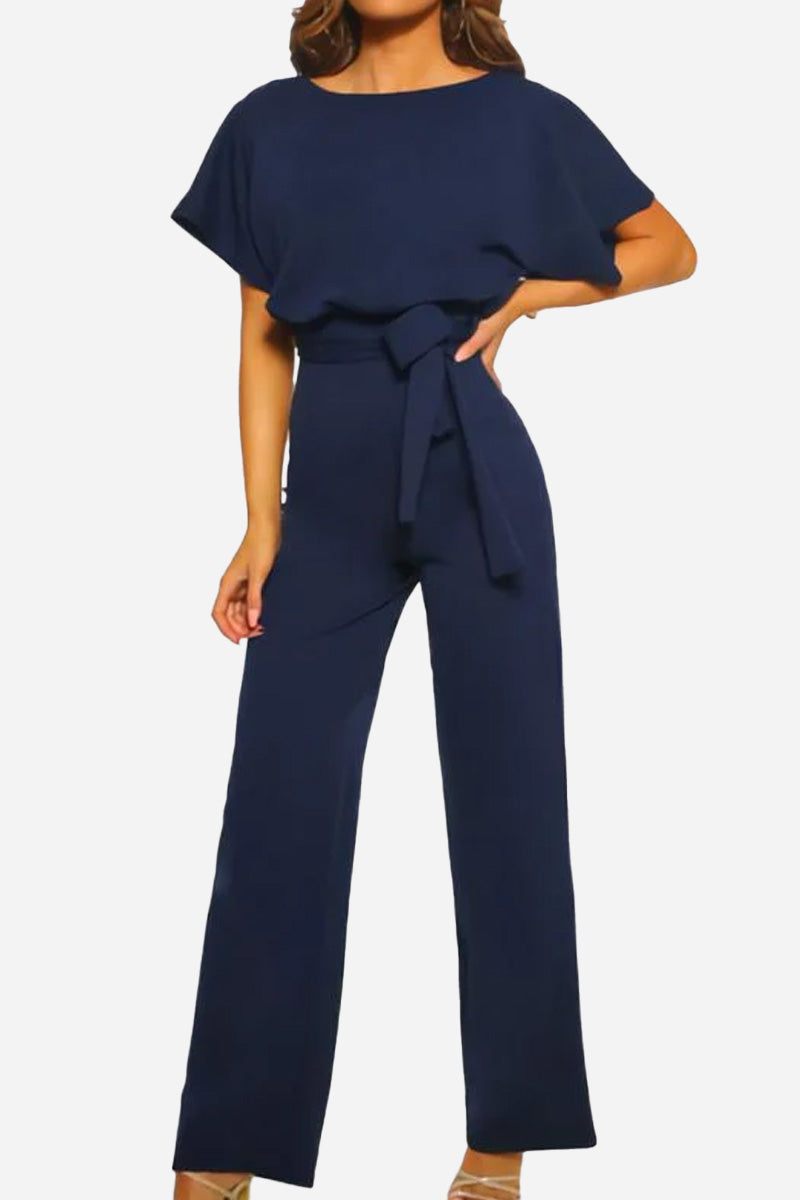 Stella Women's Wide Leg Jumpsuit Belted Batwing Sleeves