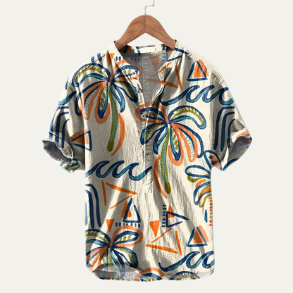 Men's Hawaiian Shirt Tropical Button Up Soft - Fashinoza