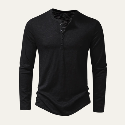 Men's Cotton Henley T Shirt Casual Button Neck - Fashinoza