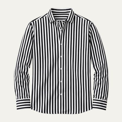 Men's Casual Striped Button-Down Shirt - Fashinoza